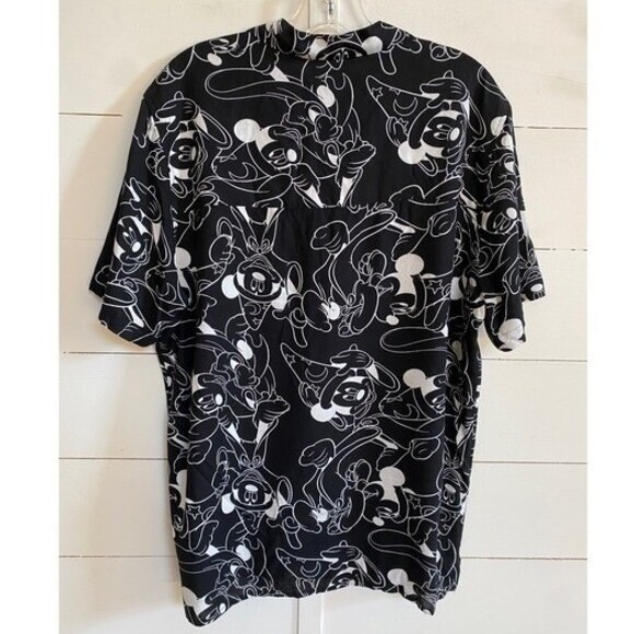 Disney Men's Mickey Casual Button Down Shirt RARE Sorcerer Divided M - EUC - Picture 10 of 14